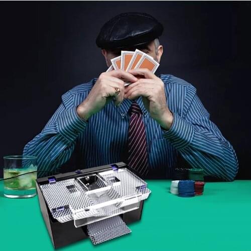 Universal Automatic Cards Shuffler 1-2 Decks Poker Card Shuffling Machine EU/US Plug