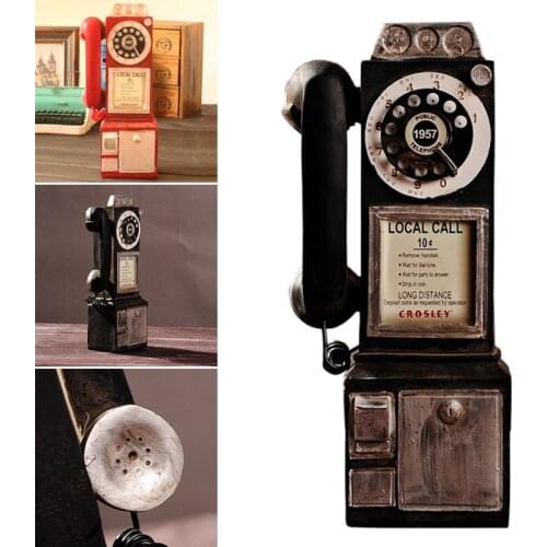 Vintage Rotate Classic Look Dial Pay Phone Model Retro Booth Home Decoration Ornament Drop Shipping