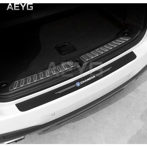 Carbon Fiber Car Rear Bumper Trunk Protective Stickers For Changan CS75 PLUS CS85 Coupe CS95 CS35 CS15 CS55 Auto Exterior Films