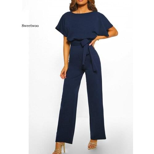 Jumpsuit Rompers Womens Overalls Women Jumpsuits 2020 Streetwear Plus Size Romper Spring Summer Lace-up Short Sleeve