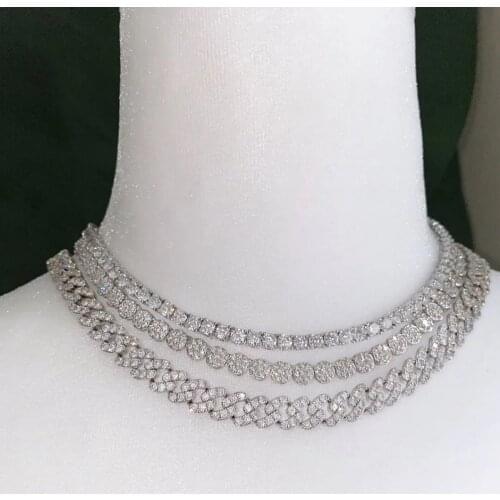 New Arrived Gold Silver Color 5mmTennis Chain Choker Necklace Women Bridal Hip Hop Iced Out Sparking Bling 5A CZ Charms Jewelry