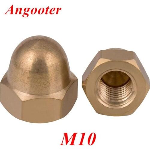 10pcs DIN1587 M10 Brass Cap Hex Nuts Decorative Dome Hexagon Head Ball Cover Semicircle Acorn Nut