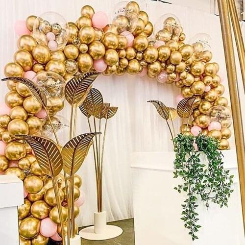 100/50pcs 10inch Pearl Chrome Metal Latex Balloon Golden Balloon Arch Birthday Wedding Kids Baby Shower Party Decor Toy Globos