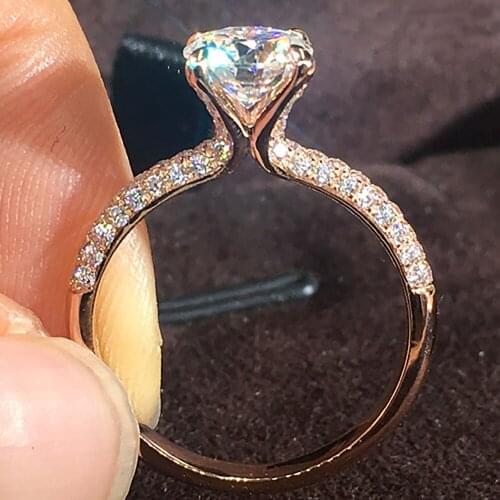 10K Au417 Rose Gold Women Ring Moissanite Diamonds 1 2 3 4 5 Carat Round Elegant Wedding Party Engagement Anniversary Ring