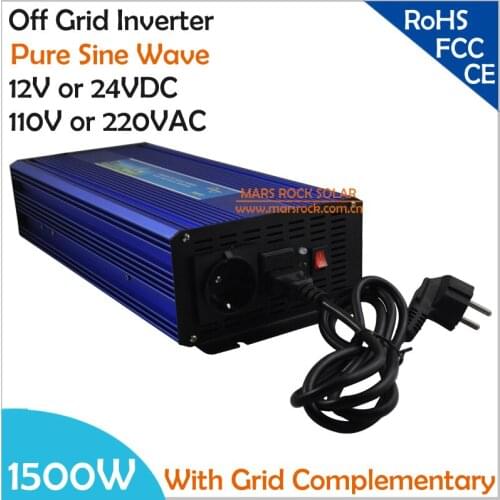 1500W DC12V/24V AC110V/220V, Off Grid Pure Sine Wave Solar or Wind Inverter, City Electricity Complementary Power Inverter