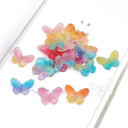 40x30mm 4pcs Acrylic Butterfly Charm Pendant Acetate Beads for DIY Earring Necklace Bracelet Hand Made Hairpin Jewelry Making