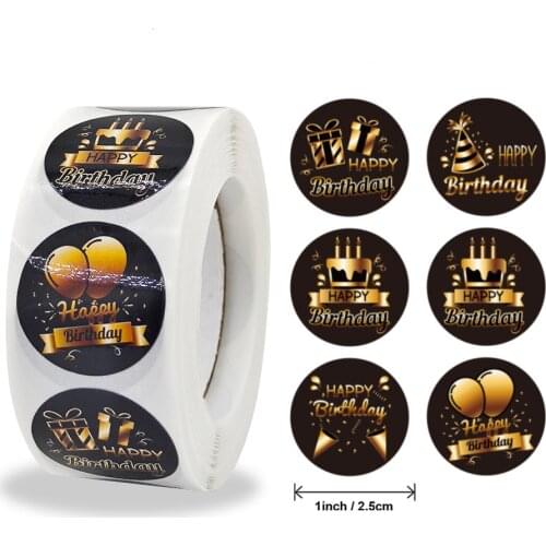 500pcs Happy Birthday Stickers Birthday Gift Decoration Tag Sealing Label Kids toys Gift Package Scrapbooking Stickers