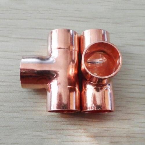 67mm Inner Dia x1.8mm Thickness Copper Equal Tee Socket Weld End Feed Coupler Plumbing Fitting Water Gas Oil