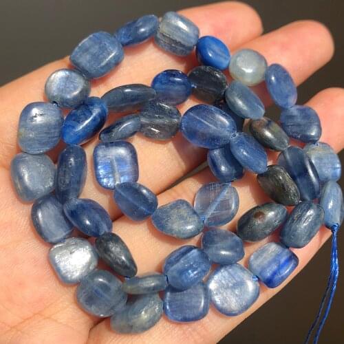 7-9mm Natural Irregular Blue Kyanite Stone Beads Smooth Loose Spacer Bead For Jewelry Making DIY Bracelet Necklace 15"Strand