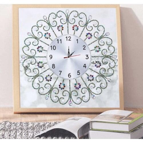5D Diamond Painting Clock Diamond Painting Full Square with Watch Movement Kit Special-shaped DIY Diamond Embroidery Home Decor