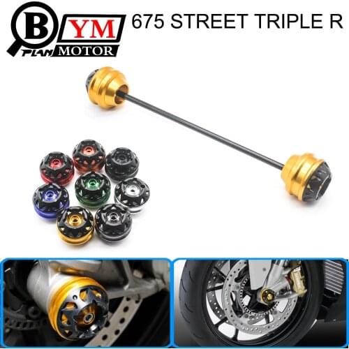 Free delivery for 675 STREET TRIPLE R 2008-2016CNC Modified Motorcycle Front and rear wheels drop ball / shock absorber