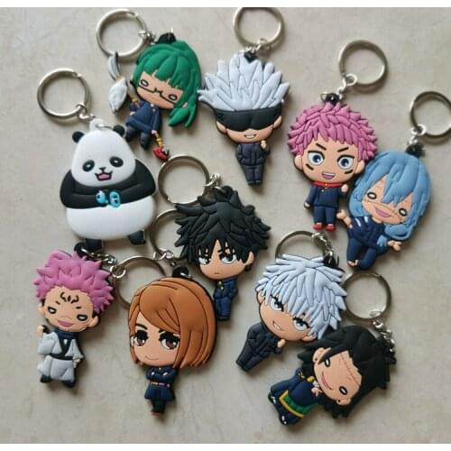Anime Jujutsu Kaisen Gojo Satoru Keychain Cartoon Figure Yuji Itadori Kugisaki Nobara PVC Pendent Key Ring Jewelry Cosplay