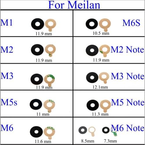YuXi Housing Back Camera glass Lens Cover with Adhesive Sticker Replacement For Meizu Meilan M1 M2 m3 M5 M6 m5s M6S Note 2 3 5 6