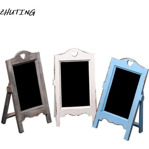 Wooden Blackboard Desktop Memo Message Letter Chalk Board With Easel Office Classroom Restaurant Store Supplier