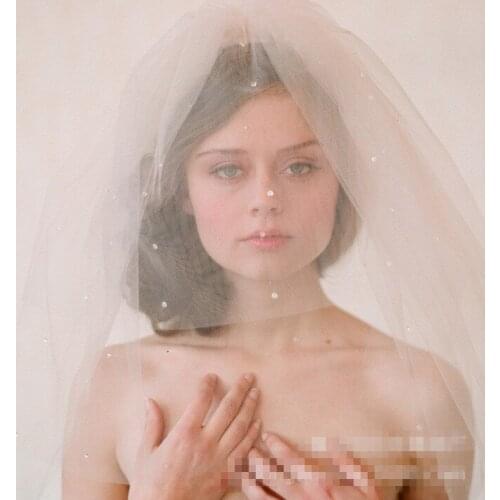 1950s White Champagne Vintage Bridal Tulle Birdcage Veils Charming Wedding Veil Hats Fascinator Face Veils with Crystals 2020