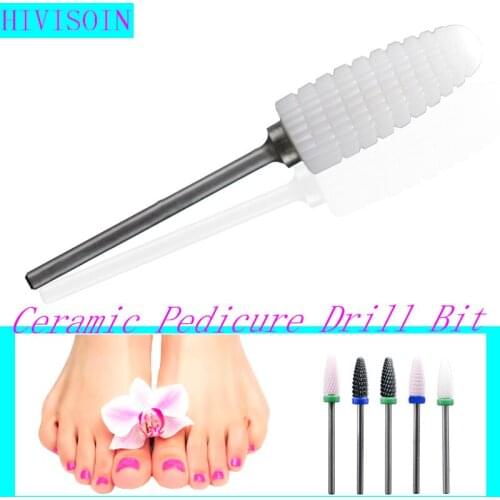 HIVISOIN - White Ceramic Pedicure Drill Bit - Pedicure Bit - Fine-0071.100