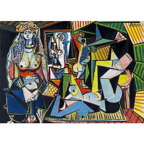Canvas Art Vintage Home Decor Painting Pablo Picasso WOMEN OF ALGIERS Posters And Prints Wall Art Picture For Living Room Decor