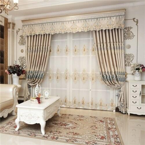 Customized royal villa luxury European and American full blackout curtains for living room bedroom kitchen hotel high quality