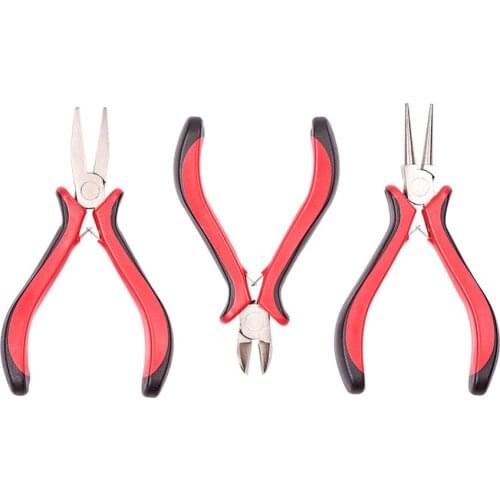 DIY Jewelry Tools Pliers Sets for jewelry making,Ferronickel Round Nose Pliers/ Flat Nose Pliers/Side-Cutting Pliers F80