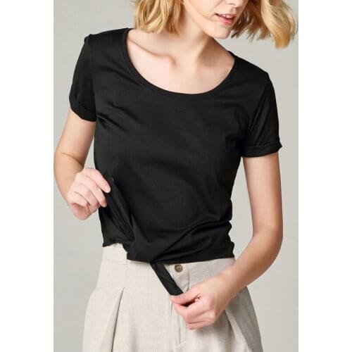 Classic casual and breathable summer hot selling high quality short sleeve womens soft T-shirt