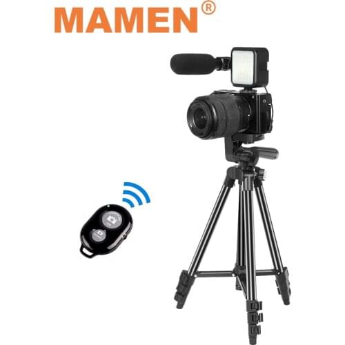 MAMEN KIT-05LM Bluetooth control Professional Photography Video Kits with Tripod Fill Light Microphone for Vlogging Photography