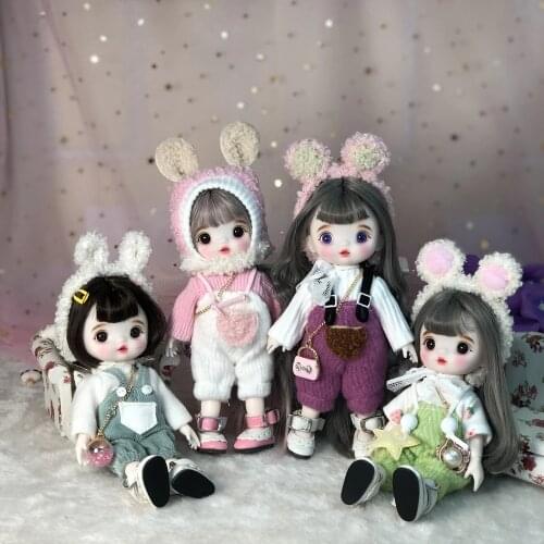 Jointed body doll BJD Mini doll hand make up face 17cm dolls selling with clothes