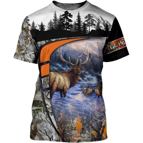 Animal Hunting deer 3D Printed men t shirt Harajuku Fashion Short sleeve shirt summer streetwear Unisex tshirt tops LK-99
