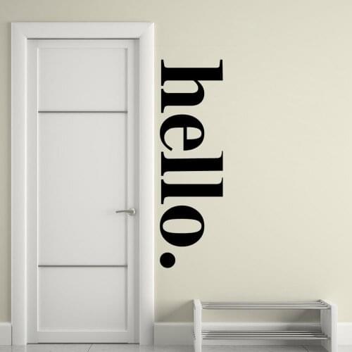 Hello wall Sticker Hello Door Sign decals Hello door Wall Art Decor decals Vinyl Lettering Modern Decal Wall Mural HY825