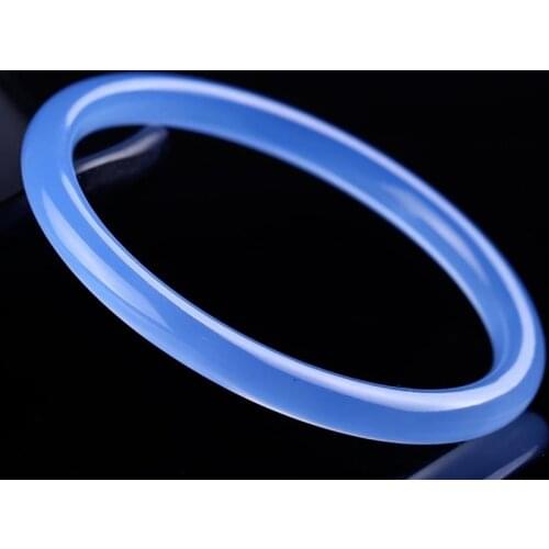 Natural Blue Thin Round Bracelet Womens Agate Bracelet Womens Bracelet Fashion Accessories Charm Jewelry Classic Bangles