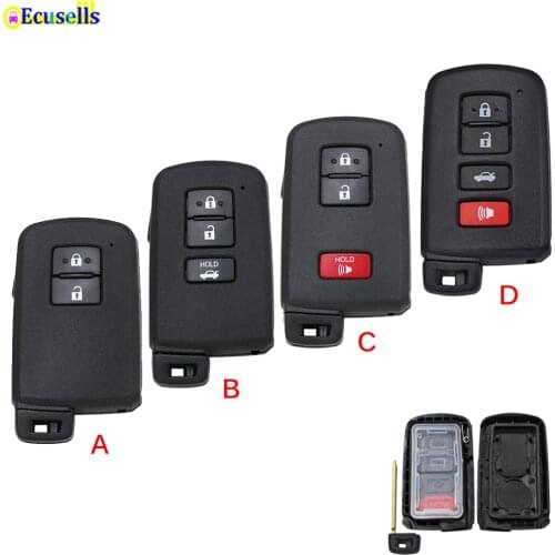 New Replacement Smart Remote Key Shell Case Fob 2/3/4 Button for Toyota Avalon Camry RAV4