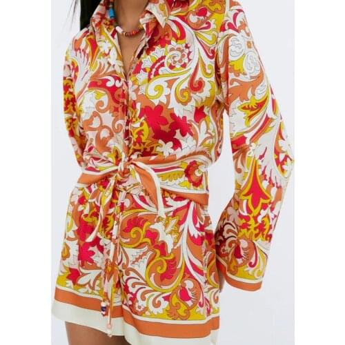 New ladies festive print shorts elastic waist straight shorts ethnic style retro fashion shorts