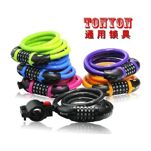 Whole Sale 60pcs/lot Colorful TonyonTY566 Bike locks 5 Digit lockable universal locks TONYON COMBO Bicycle Lock Free Shipment