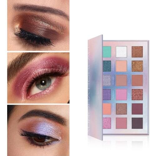 O.TWO.O 18Colors Nude Pearly Glitter Eyeshadow Pallete Shimmer Makeup Diamond Glitter Metallic Shiny Nude Eye Pigment Cosmetics