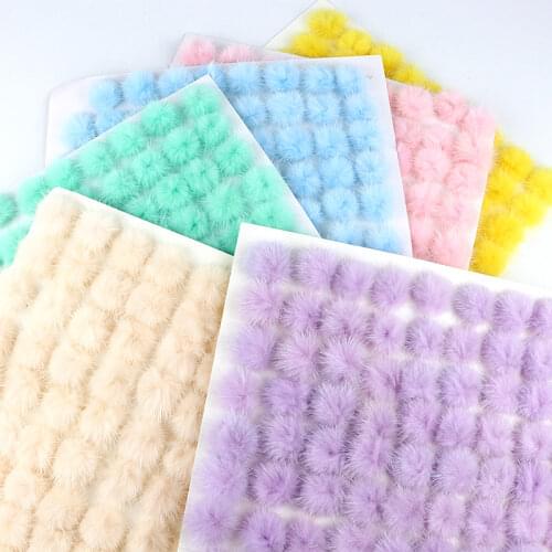 100pcs DIY Pompom 25mm Soft Fluffy Mink Fur Pom Pom for Key Chain Fur Pompones Ball Bags Cap Keyring Apparel Sewing Accessories
