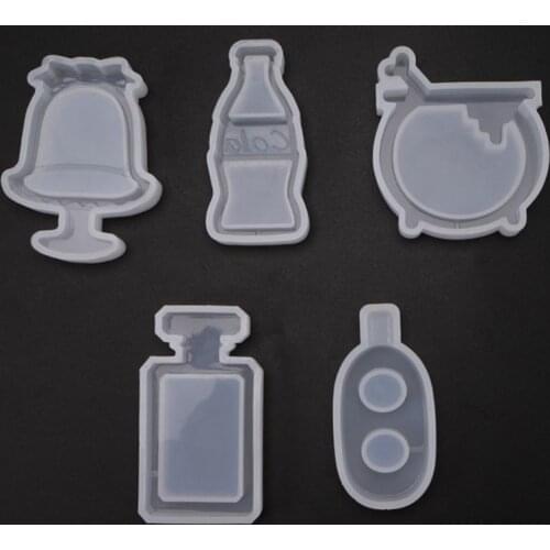 Crystal Epoxy Resin Quicksand Mold Milk Tea Coke Perfume Bottle Silicone Mould Dried Flower Resin Decorative DIY Hand Crafts