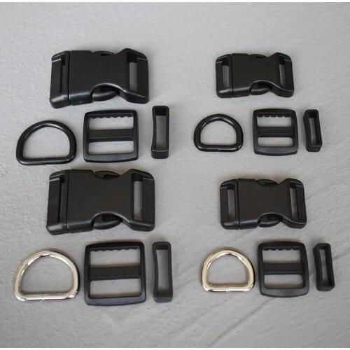 20 Sets 20mm 25mm Plastic buckle strap rectangular buckle adjuster for bag pet dog collar necklace sewing handmade accessory