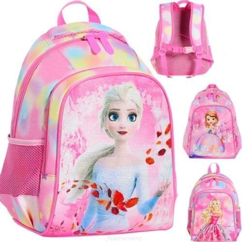 Disney New Cartoon Princess Printing Backpack Children Snow Queen Sofia School Bags Backpack Girls Kindergarten Elsa Backpacks