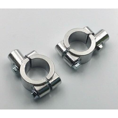Silver 1" Handlebar 10mm Mirror Clamps Mount For Honda Kawasaki Suzuki Yamaha XL