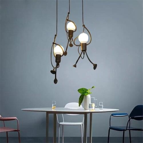 Nordic Individual resin metal pendant lights for dining table coffee store art deco luminaire deign suspension industrial lamp