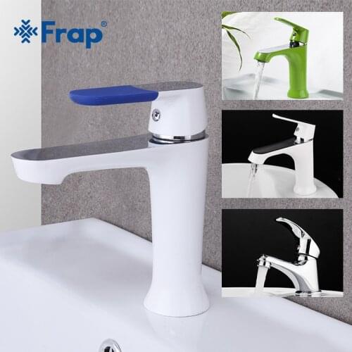 Frap Clearance Sale Bathroom Sink Faucet Cold & Hot Bathroom Faucet Chrome Water Mixer White Water Tap Brass Basin Faucet Mixer