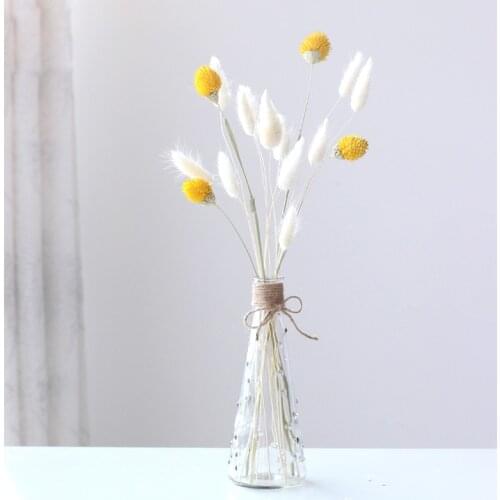 15pcs Dried Flowers Handicraft Artificial Flower Wedding Supplies Natural Bunny Tail Gras Party Home Dry Flower Living Room Deco