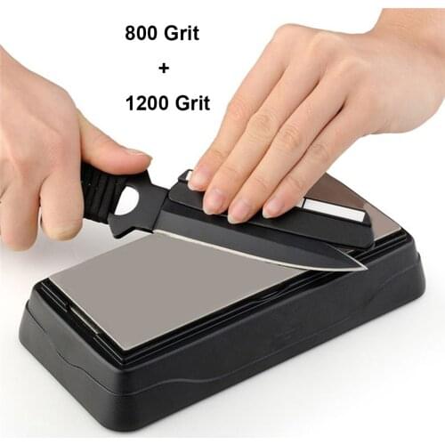 Knife sharpener - diamond whetstone Double side 800/1200 Grit Knife clip 5.98 x 2.4inch