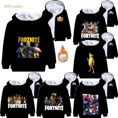 New FORTNITE Jacket Men Hoodies 2020 Autumn Winter Plus Velvet Thick Zipper Sweatshirt Tops Warm Sweatshirts Thick Cotton Jacket
