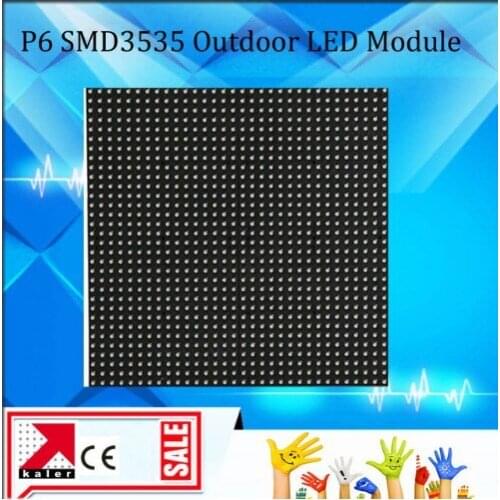 Kaler outdoor p6 led panel 3535SMD waterproof rgb led panel 192 X 192 32 X 32 dots 1/8s for big high bright outdoor led screen