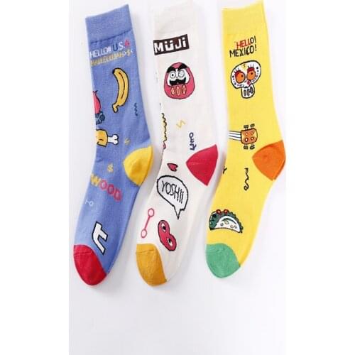 YZ-S-ZZ-0102 Fruit creative Socks Lovers stockings Kaleidoscope street personality sports socks College Style socks cotton socks