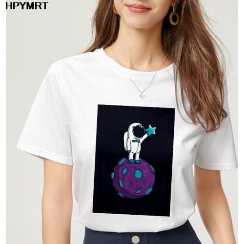 Fun space travel T Shirts Women Aesthetic Ullzang Cartoon T-shirts new Harajuku Tshirts Fashion casual Top Tees Female clothing