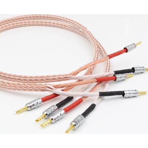 12TC Hifi Speaker Cable Banana plug Single wire or Bi wire Hi-end OCC Speaker Wire