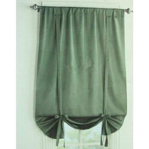 88X165CM solid color balloon shade tube half curtain lift curtain balcony window one tie-up shade