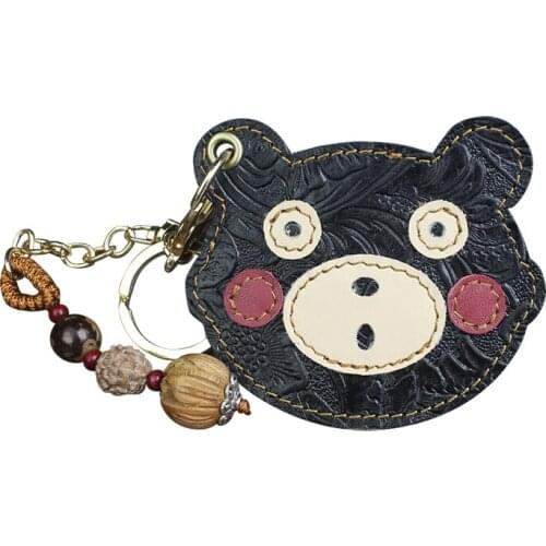 Handmade Genuine Leather Door Key Holder Case Bag Mini Housekeeper Key Access Entrance Guard Card Portable Keychain