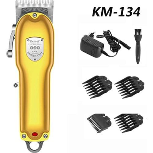 Kemei Barber Shop Shaver Rechargeable Cuter Hair Trimmer Cliper Man Adjustable Blade Razor Haircut Machine Clipper KM-134 Trimer